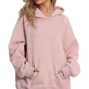 Sudadera con Capucha para Mujer Talla Grande, Antiarrugas, de Forro Polar, para Hacer Ejercicio, Gimnasio, Ropa Casual, Sudadera con Capucha, 100% Algodón, Manga Larga, con Bolsillos - Product Image 6