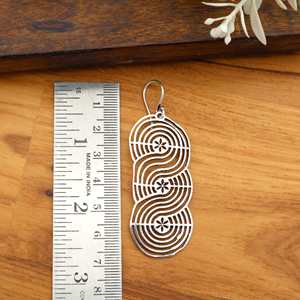 Moderno Retro Art Deco geométrico espiral pendientes colgantes oro plata ligero declaración joyería regalo perfecto - Product Image 3