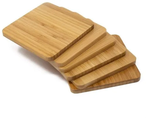 Posavasos de madera clásicos con acabado de madera natural Diseño elegante para la decoración de la Mesa del hogar y la Oficina Forma cuadrada personalizable - Product Image 5