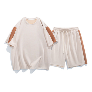 Verano chándal streetwear estilo personalizado color hombres corriendo pantalones cortos conjunto mejor calidad venta en línea - Product Image 6