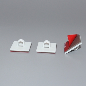 Occhiello da parete autoadesivo per soffitto bianco con nastro in schiuma di plastica quadrata - Product Image 2