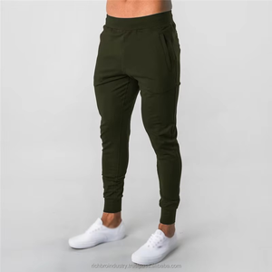 Pantalones de hombre de algodón sólido personalizados, pantalones de chándal ajustados con cordón para correr, pantalones de chándal ajustados para hombre, ropa deportiva para correr y gimnasio - Product Image 4