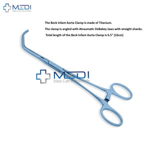 Cooley Aorta Clamp Premium Titanium Implante Ortopédico Premium Instrumento Quirúrgico Base - Product Image 3