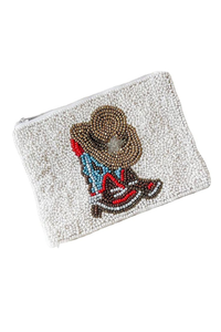 Porte-monnaie artisanal en perles décoré de perles de verre, ce porte-monnaie est un mélange parfait de tradition et de modernité, fabriqué à la main. - Product Image 2