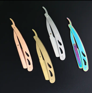 Professionnel ANAAIF hommes en acier inoxydable lame pliante rasoir visage droit barbier titulaires pour barbe rasage outils forme de poudre - Product Image 2