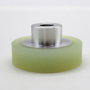 Rueda codificadora de poliuretano moleteado 50 100 200 250 300 mm rueda codificadora rotativa grande núcleo de acero inoxidable de aluminio rueda codificadora de PU - Product Image 1