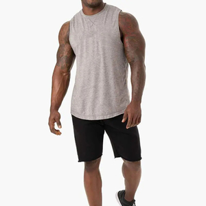 High Street Style Gym Tank Tops Custom <b>Singlets</b> <b>Men</b> Muscle Tanktop Casual USA Size Stretchable <b>Men's</b> Tanktops Custom Logo - Product Image 3
