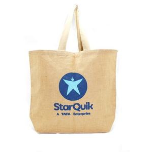 กระเป๋าผ้าปอเคลือบลามิเนตเป็นมิตรต่อสิ่งแวดล้อมพร้อมกระดุมถุงช้อปปิ้งผ้าใบ - Product Image 4