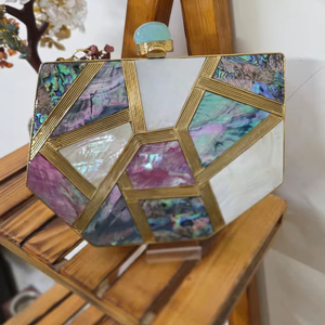 กระเป๋าคลัทช์ปาร์ตี้กระเป๋าเงินแม่มุกม็อบเจ้าสาวตอนเย็นกระเป๋าแต่งงานผู้ผลิตอินเดียขายส่งผู้ส่งออก - Product Image 1