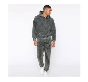Top Trending OEM al por mayor de los hombres de lavado ácido chándal de secado rápido transpirable personalizado elegante Street-ready Loungewear Urban Chic - Product Image 4