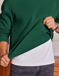 Sudadera informal de algodón con cuello redondo de lana para hombre de alta calidad - Product Image 3