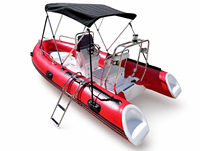 Bateau pneumatique Zhenbo RIB-430 pour 7 personnes, en PVC, pour le ski nautique, longueur 14 pieds, avec échelle d'accès.