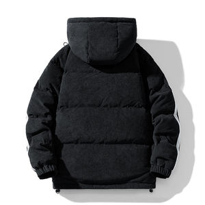 เสื้อแจ็กเก็ตฤดูหนาวทำด้วยผ้าขนสัตว์มีฮู้ดสำหรับผู้ชายมีซิปกันลมวิธีการทอแบบนอนวูฟเวน - Product Image 6