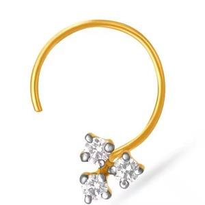 18Kt <b>Gold</b> Lab grown Diamond <b>Nose</b> Pin Beautiful Design Hot Sale Popular <b>Nose</b> <b>Ring</b> Indian Traditional Design Collection For Bride - Product Image 4