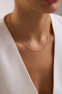 Collar de Cadena Minimalista con Circonitas, Delicado, en Capas, con Diseño de Cable Trenzado, Serpiente y Satélite, de Plata de Ley 925 y Chapado en Oro de 14K - Product Image 6