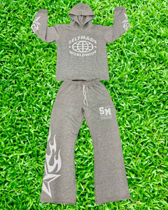 Survêtement en éponge française 100% coton personnalisé Ensemble sweat à capuche délavé à l'acide pour hommes de taille XL - Product Image 6