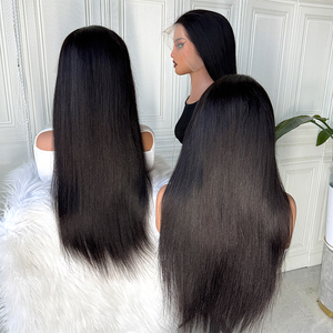 Peluca de Cabello Humano Liso Negro Natural, Peluca de Encaje HD 13x6, Cabello Liso y Suave, Peluca de Alta Densidad - Product Image 4