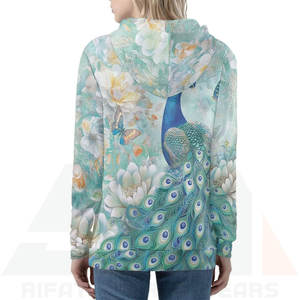 Sweat à capuche d'hiver premium à imprimé floral paon 3D pour hommes et femmes, impression par sublimation haute définition, manches longues - Product Image 2