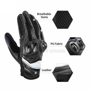 Gants de moto en cuir respirants pour hommes, design personnalisé 2025, haute qualité, compatibles écran tactile, détection au doigt, quatre doigts libres - Product Image 3