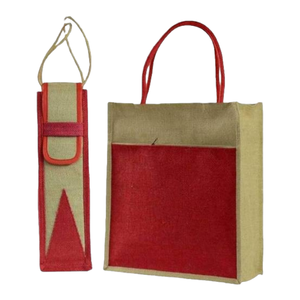 Bolsas de yute de alta calidad para compras, regalos de comestibles, patrón de tela de estilo personalizado, Color pequeño, origen crudo, India - Product Image 3