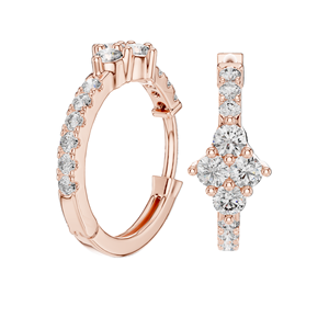 Boucles d'oreilles créoles en diamant de laboratoire 0,536 CT pour femmes, clarté VVS-VS EF, or 18 carats, 14 carats, 10 carats et argent 925, moissanite - Product Image 6