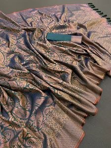 SAREE EN COTON MALAÏ PUR AVEC BIG BORDER CONCEPT D'IMPRESSION NUMÉRIQUE AVEC DES MOTIFS ÉLÉGANTS KALAMKARI AVEC SAREE CONTRASTE - Product Image 5