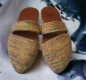Moroccan Raffia Summer Sandals - Moroccan <b>Shoes</b> - Straw Sandals - Product Image 1