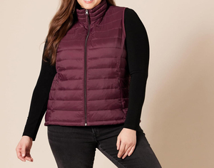 Alta calidad de las mujeres ligeras impermeables a prueba de viento prendas de vestir de invierno moda Packable Puffer chaleco chaqueta transpirable con OEM - Product Image 4