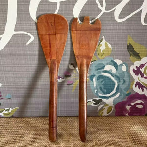 Ensemble de cuillères et fourchettes à salade en bois d'acacia pour la cuisine et la maison, cuillères de service en bois, cuillères de cuisine en bois - Product Image 1