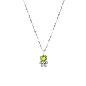 Premium plateado 925 plata esterlina regalo romántico mujer peridoto forma de corazón colgante collar Cable cadena bisel ajuste paquete 3 - Product Image 1