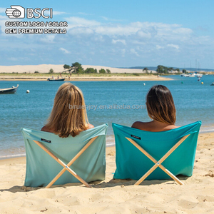 Chaise <span class=keywords><strong>de</strong></span> lune en toile d'extérieur légère et portable avec dossier en bois chaise longue pliable pour la <span class=keywords><strong>plage</strong></span> ou le parc - Product Image 3