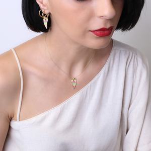 สร้อยคอเคลือบสีสันสดใสดีไซน์รูปใบไม้ทำมือตุรกีเครื่องประดับเงินสเตอร์ลิง925ขายส่ง - Product Image 2