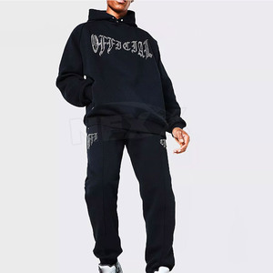 2024 dernière conception strass survêtement tenue décontracté vêtements d'hiver strass survêtement pour hommes - Product Image 1