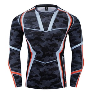 Top de compresión antirozaduras sin costuras sublimado de cuello alto para mujer para deportes acuáticos y yoga - Product Image 1