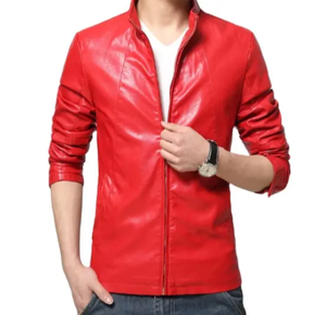 Vestes en cuir de qualité supérieure à col montant pour hommes, veste en cuir à fermeture éclair à col montant, toutes les couleurs et tailles, personnalisable - Product Image 3