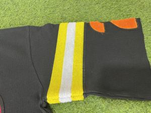 Maillot personnalisé pour hommes chenille cousu broderie T-Shirt coupe surdimensionnée double couche gaufré thermique football coton tissé séchage rapide - Product Image 6