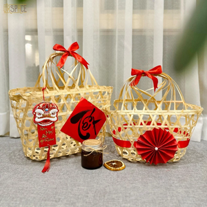CESTA DE REGALO DE BAMBÚ hecha a mano ecológica para Navidad, Pascua y decoración de eventos decoración del hogar artesanías de Vietnam - Product Image 4