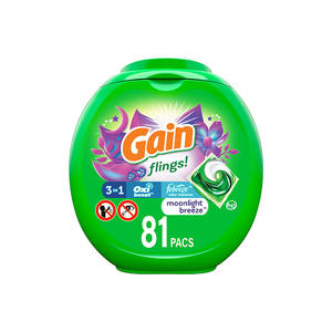 Original Scent Gain + Aroma Boost detergente líquido para ropa 154 Floz HE Compatible 107 capacidad de carga Febreze Oxi jabón potenciado - Product Image 1