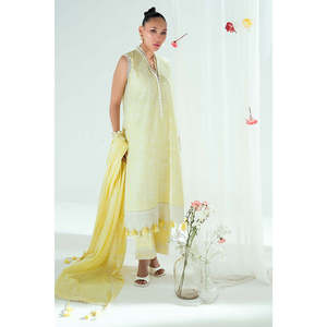 Conjunto de traje de 3 piezas bordado para mujer con dupatta estampada con efecto lacado DN-62020 - Product Image 3