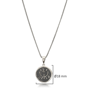 Yoga Symbol <b>Medallion</b> Oxidized Charm Pendant Wholesale 925 Sterling Silver Jewelry - Product Image 2