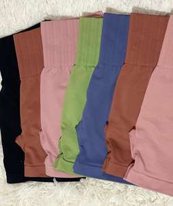 Women's High Elastic Gym Fitness Shorts High Waist Yoga <b>Leggings</b> with Solid <b>Pattern</b> Breathable Quick Dry Short <b>Leggings</b> - Product Image 6