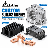 Pièces usinées sur mesure en aluminium CNC avec traitement de surface par anodisation et brossage, modèle OEM, marque M-lathe