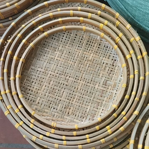 Panier décoratif en bambou naturel et rotin pour cadeaux - Product Image 3