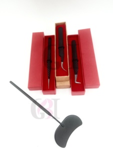 Pince à épiler pour cils GETUP BROSONS IMPEX de haute qualité, à pointe lisse, en acier inoxydable avec revêtement en poudre noire, avec miroir, outil de beauté - Product Image 4