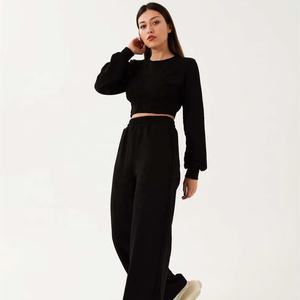 Servicio OEM personalizado de gran tamaño de algodón pesado para mujer básico nuevo Premium negro Jogger pantalón oferta al por mayor tendencia 2024 calidad - Product Image 1