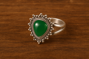 Bague Boho d'éternité en argent sterling 925 classique faite à la main avec onyx vert pour les occasions de fête des femmes - Product Image 6