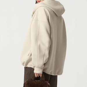 Sweat-shirts à capuche zippés en molleton épais 100 % coton, personnalisables avec logo, grande taille, tendance 2026 pour femme – Qualité supérieure - Product Image 4