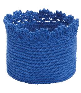 Panier en macramé vert simple, petite taille, pour le rangement des articles de salle de bain, décoration de table et organisation de la maison, fabriqué à la main en Inde - Product Image 5