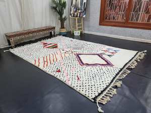 Meilleure vente artistique marocain tapis à pois à la main en laine de mouton coloré laine Plash berbère marocain tapis en laine pour votre chambre - Product Image 4