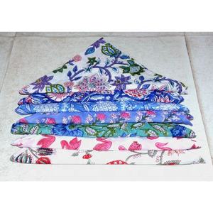 Indian Handmade Reusable <b>Napkin</b> Set Hand Block Printed Cotton <b>Fabric</b> Colorful Mix for Home Use Weddings Handmade Eco-Friendly - Product Image 6